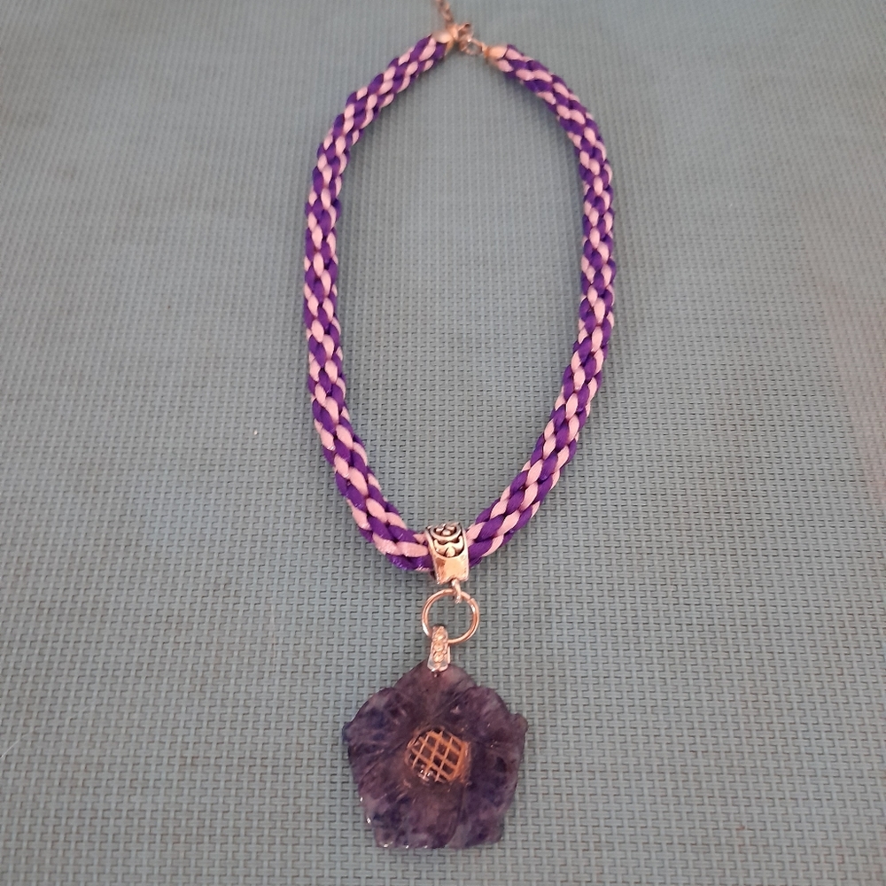 Handmade kumihimo necklace.